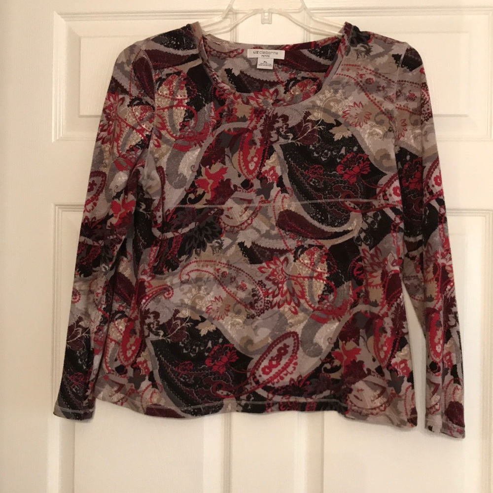 Liz Claiborne Petite Large Long Sleeve Top